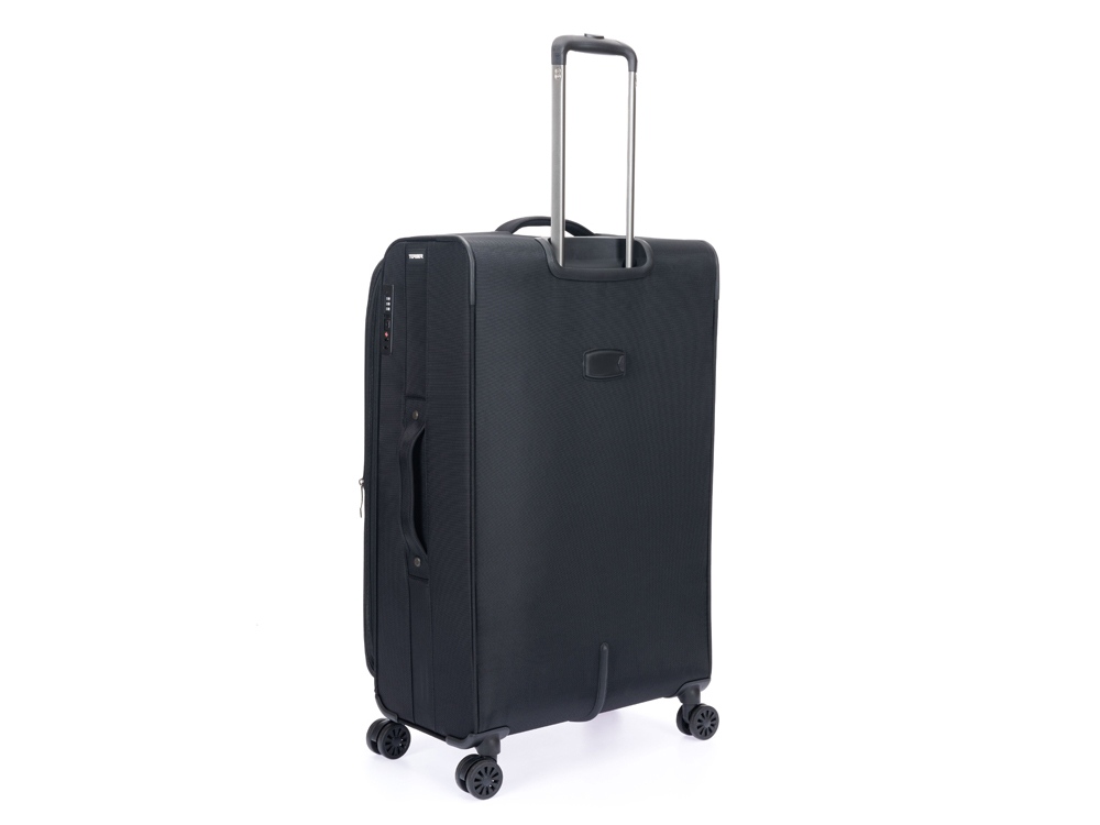 Чемодан TORBER СЕЙД, чёрный, нейлон 600D, 48 х 26.5 х 78 см, 85 л