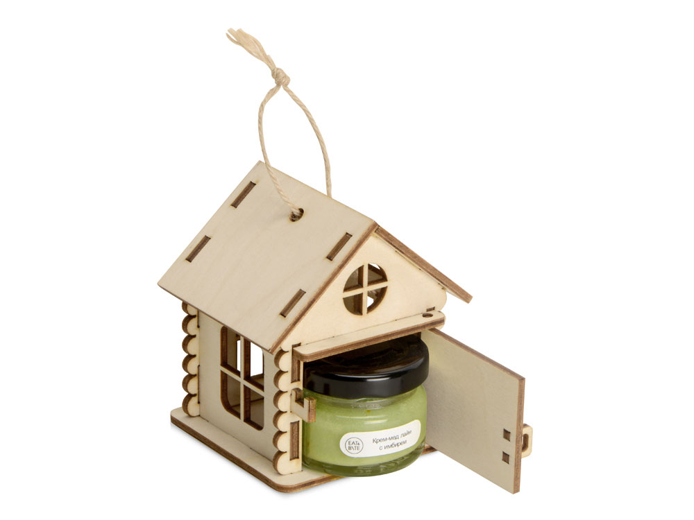 Подарочный набор Крем-мед лайм с имбирем в домике с логотипом Eat&Bite | Print Logo