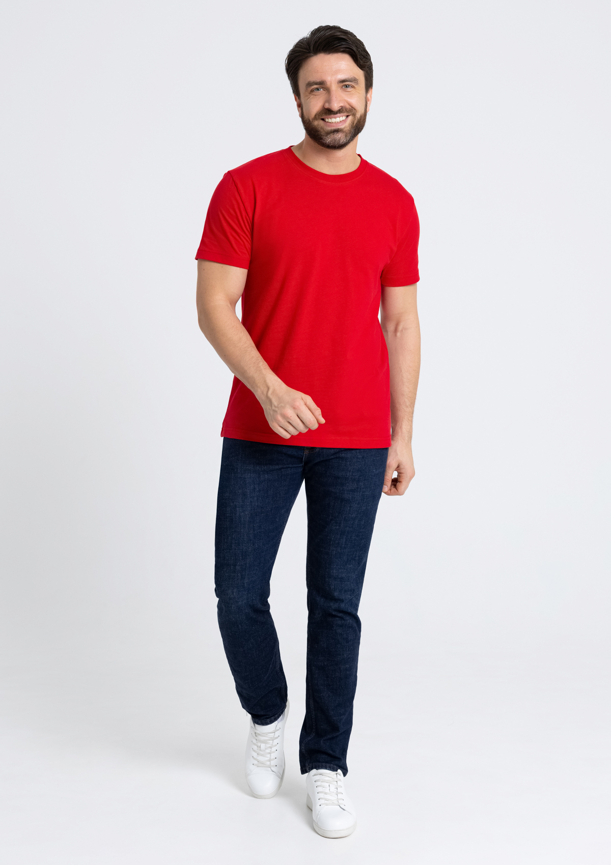 Футболка мужская STAN хлопок 180, 08, Красный,  (14)  (46/S)