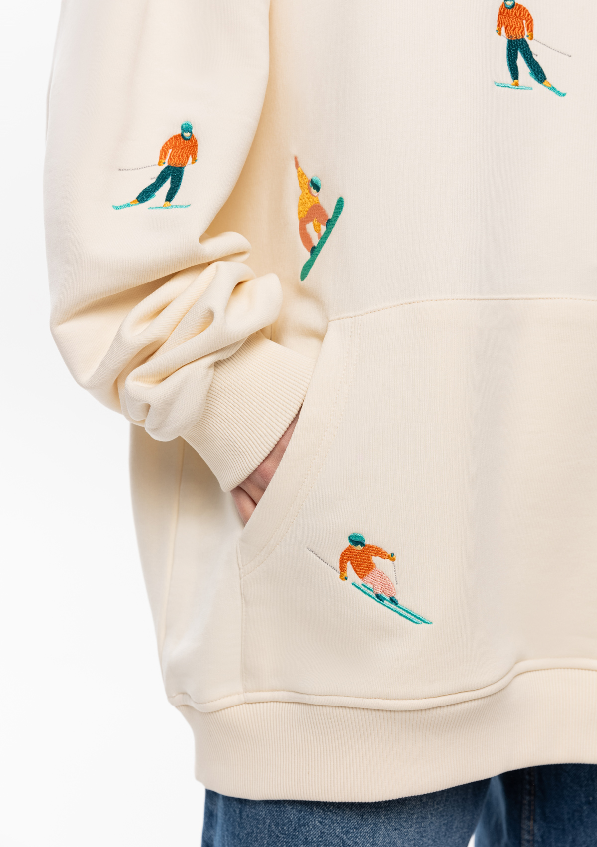 Худи унисекс STAN оверсайз футер без начёса 350, 66, Молочный,  (11)  (50/L)