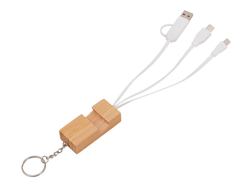 Универсальный кабель с подставкой 4-в-1 Unicable с логотипом  | Print Logo