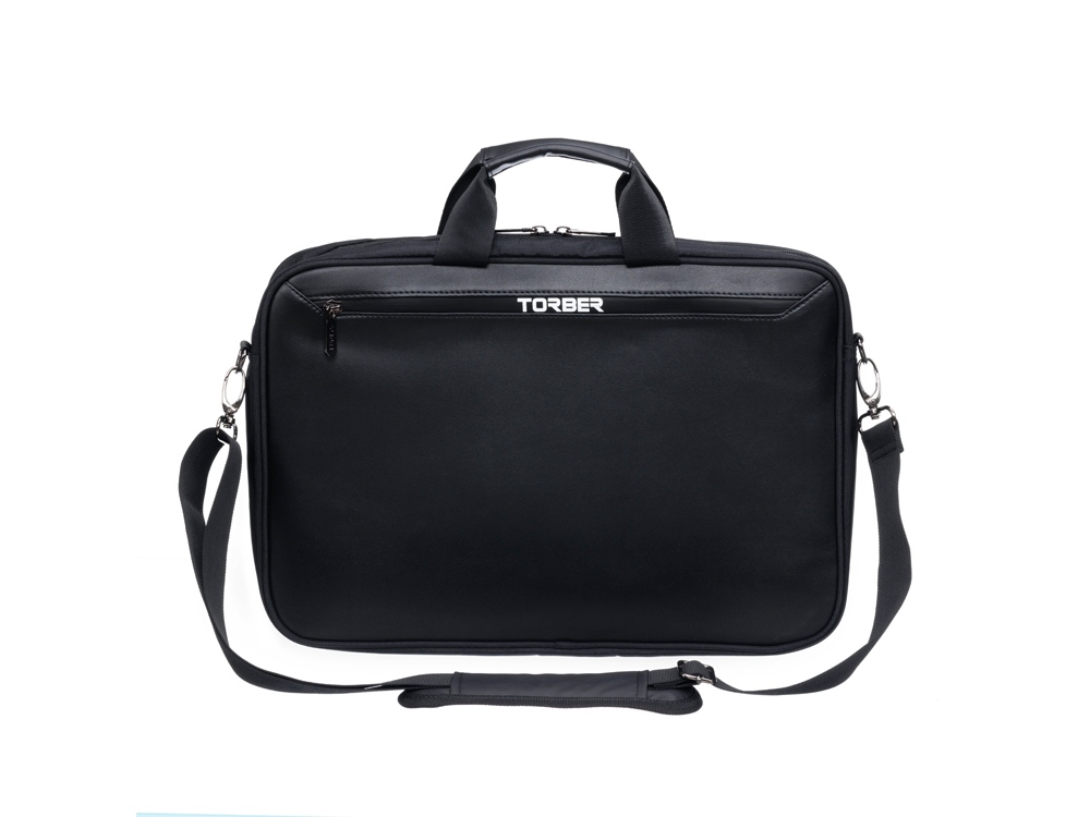 Сумка для ноутбука TORBER ВОЯЖ 15.6'', чёрный, нейлон/микрофибра, 43 х 5 х 29 см, 6л