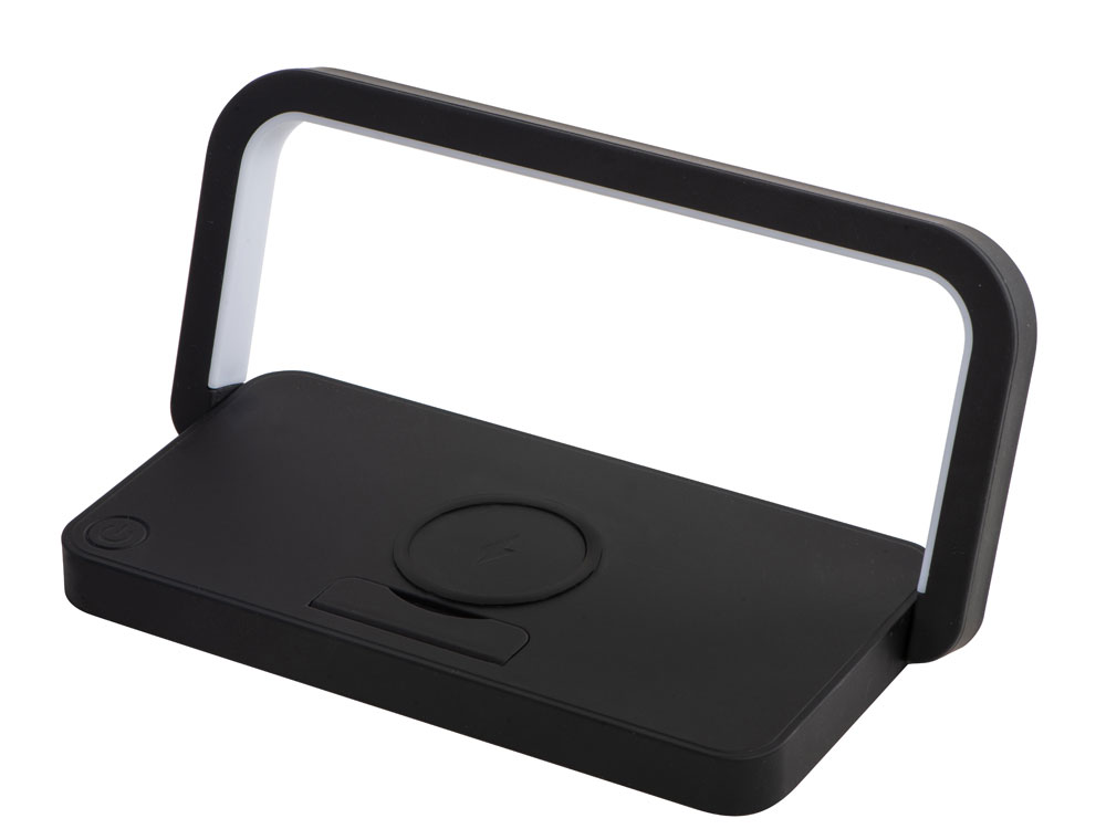 Беспроводная зарядка с лампой Robo, 10 Вт с логотипом Evolt | Print Logo