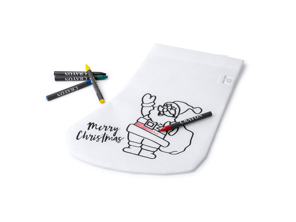 Рождественский чулок для раскрашивания RENO с логотипом  | Print Logo