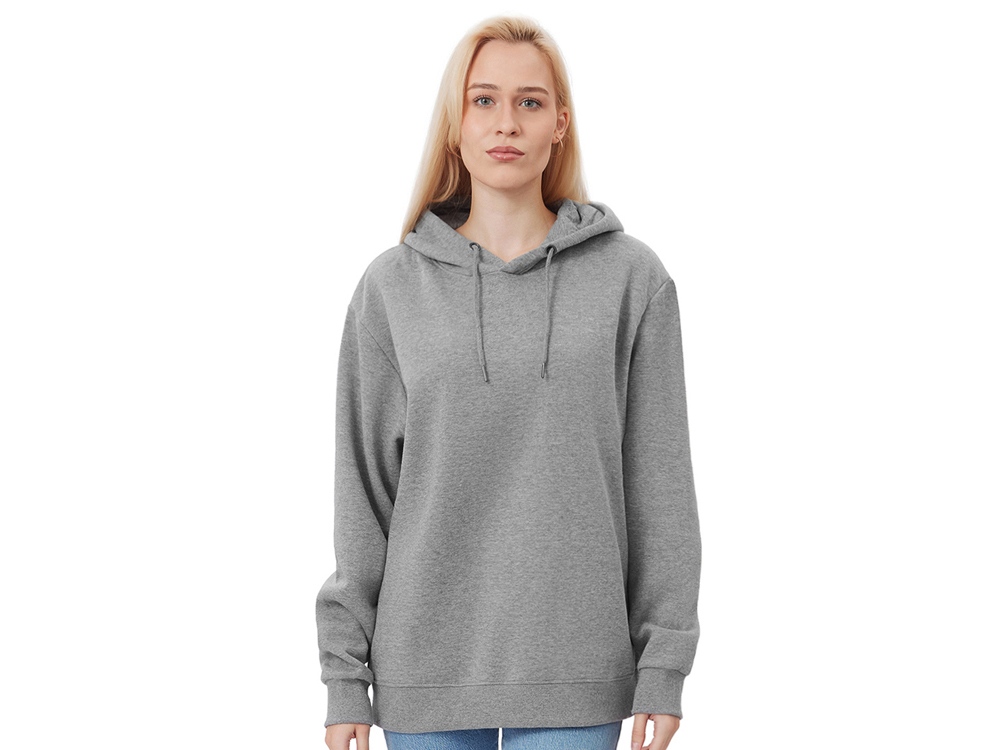 Толстовка с капюшоном оверсайз Lisbon унисекс, серый меланж