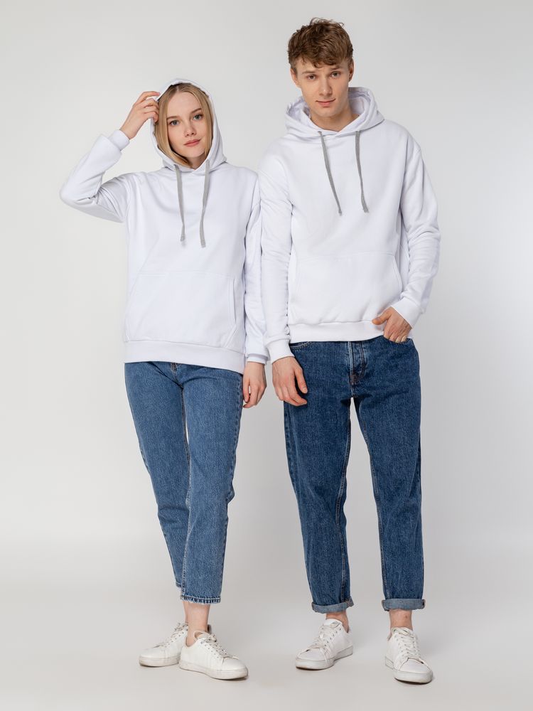 Толстовка с капюшоном Unit Kirenga Heavy белая, размер 4XL