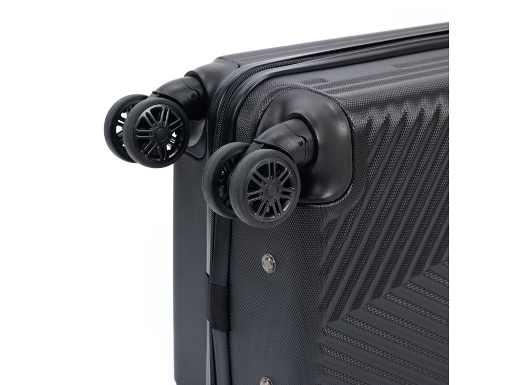 Чемодан TORBER ЛАМА, чёрный, ABS-пластик, 38 х 21 х 55 см, 37 л