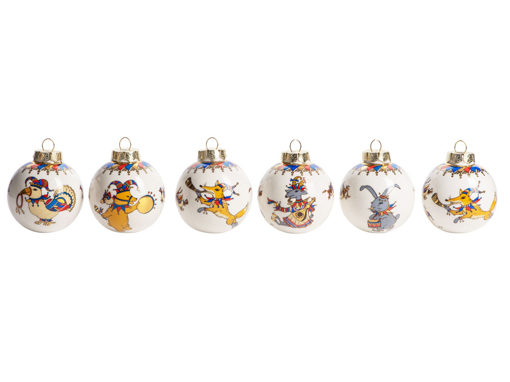 Набор новогодних шаров Зимние узоры, 6 шт