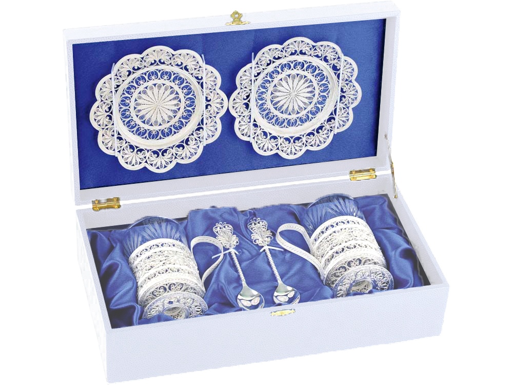 Набор Роса, серебристый/прозрачный