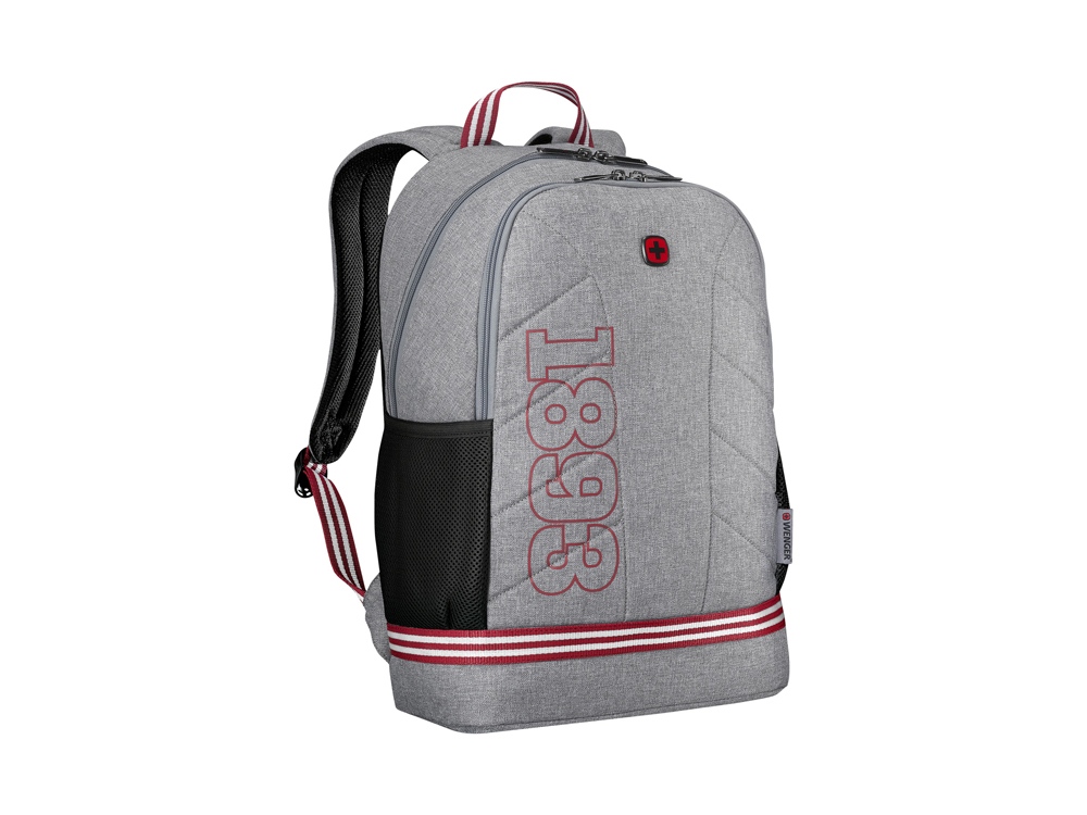Рюкзак WENGER Collegiate Quadma 16, серый, 100% полиэстер, 33х17х43 см, 22 л