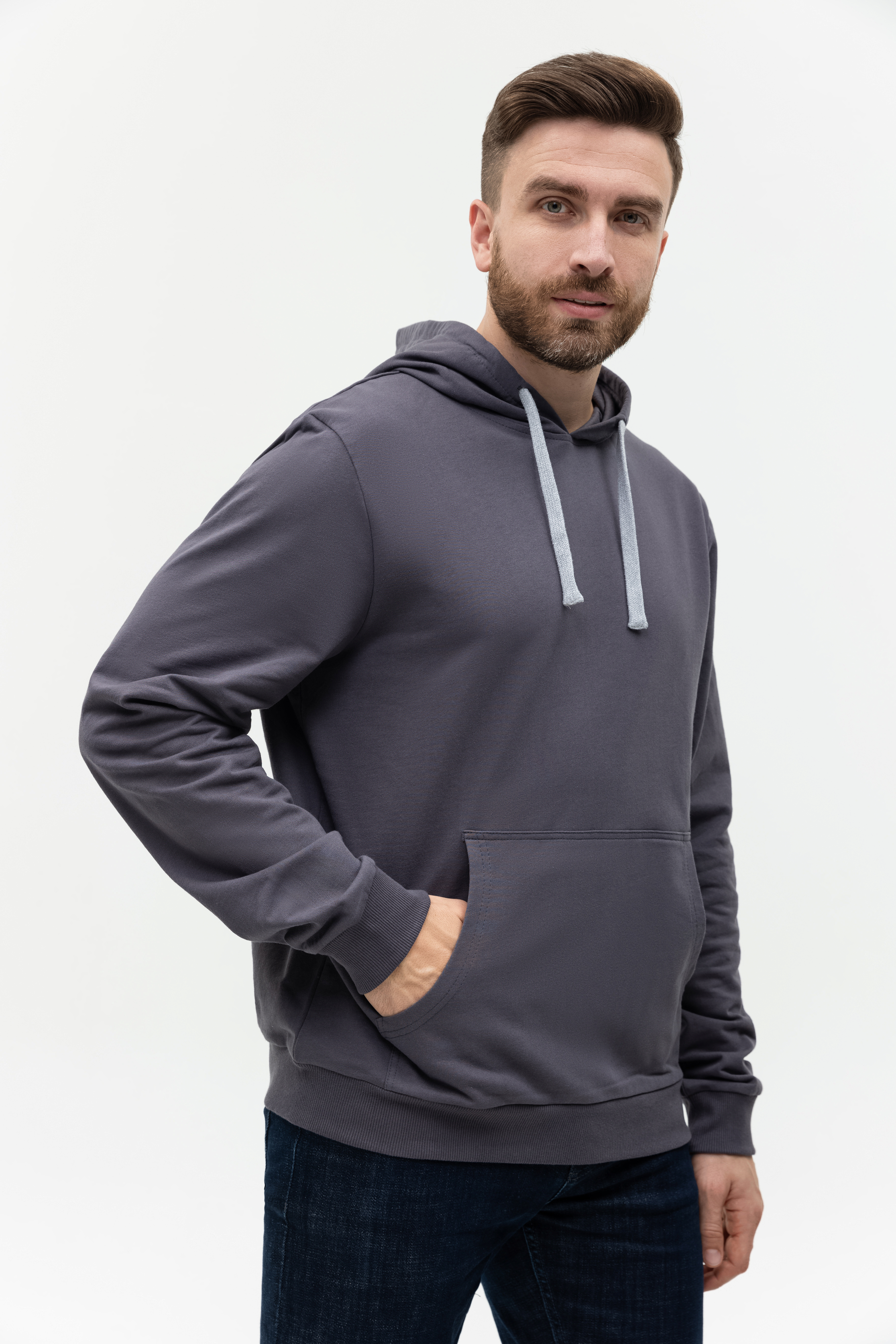 Худи унисекс STAN футер без начёса 260, 23, Тёмно-серый,  (100/1)  (46/S)