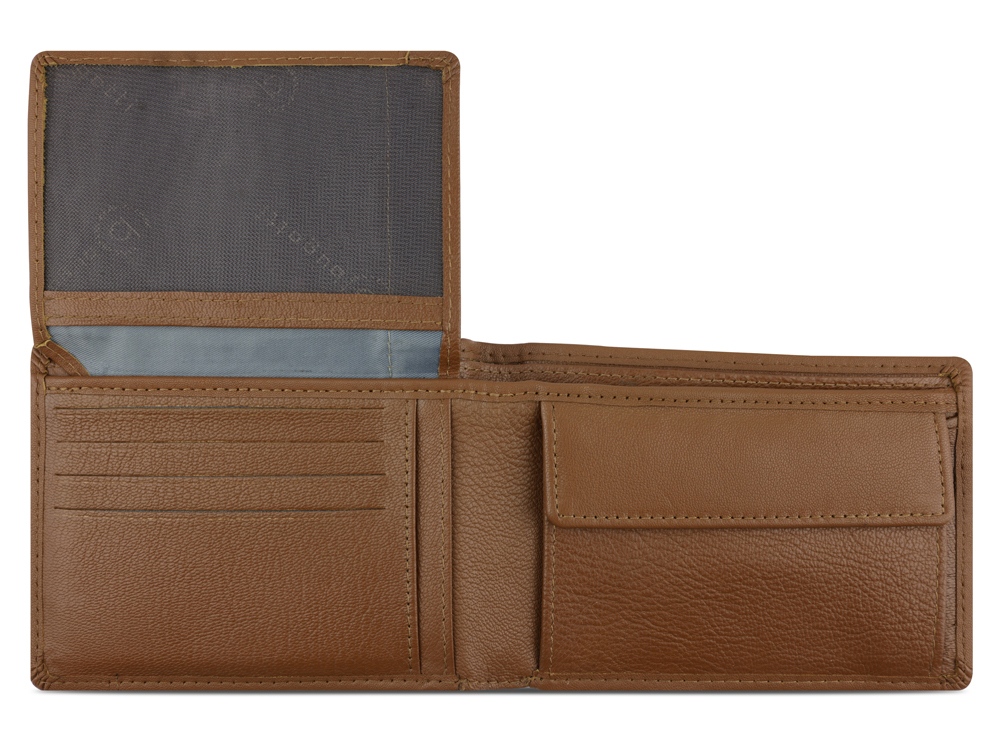 Портмоне BUGATTI БАНДА | BANDA, с защитой данных RFID, коньячного цвета, кожа козы/полиэстер, 12,5х2х9 см