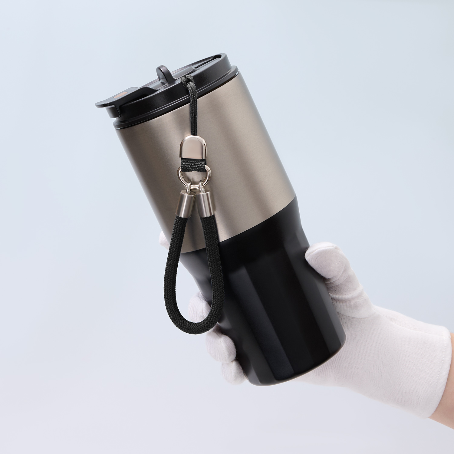 Термокружка вакуумная Авеню (Avenue), серая — пример нанесения логотипа (Portobello Термокружки) | Print Logo