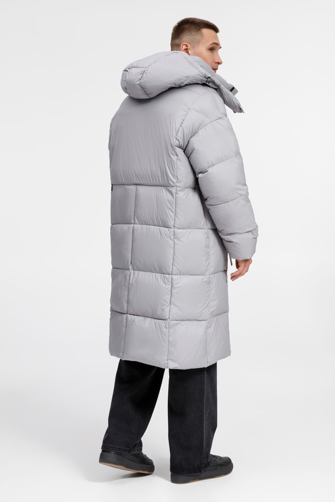Пуховик унисекс Kapsula, серый, размер M/L