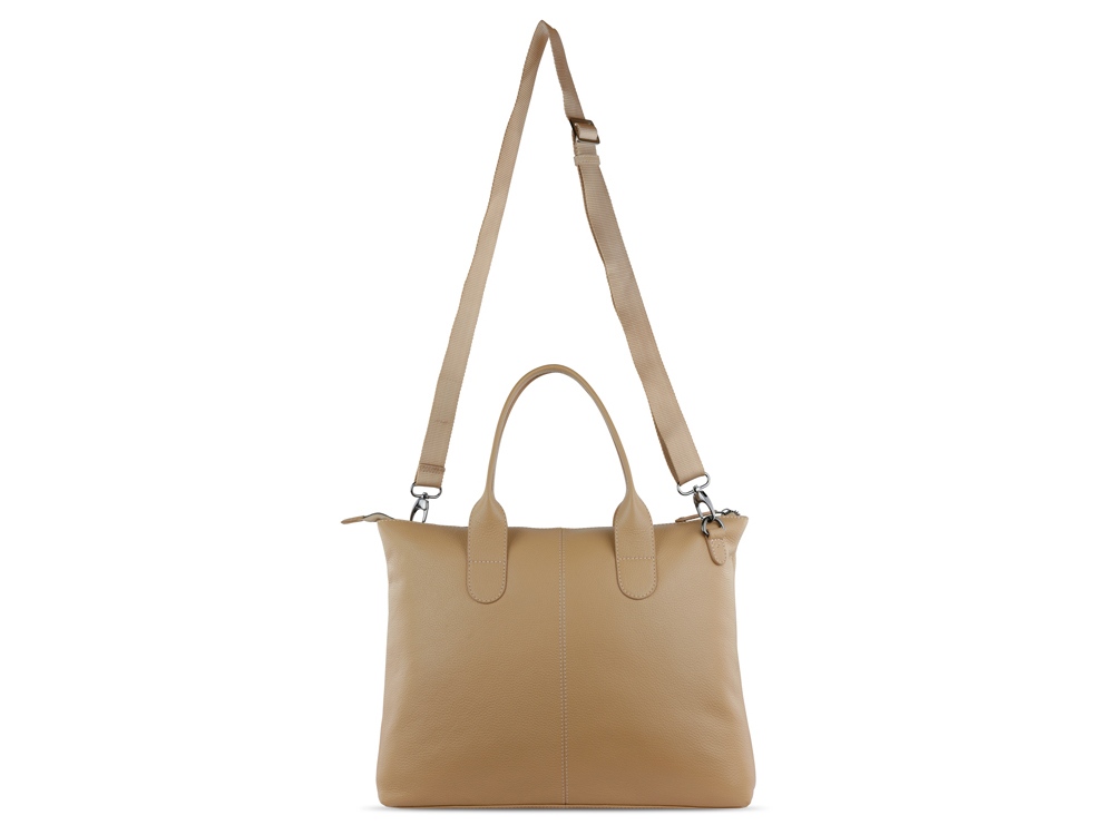 Сумка-шоппер BUGATTI ЭЛЬЗА | ELSA, песочного цвета, воловья кожа/полиэстер, 46х11х31,5 см