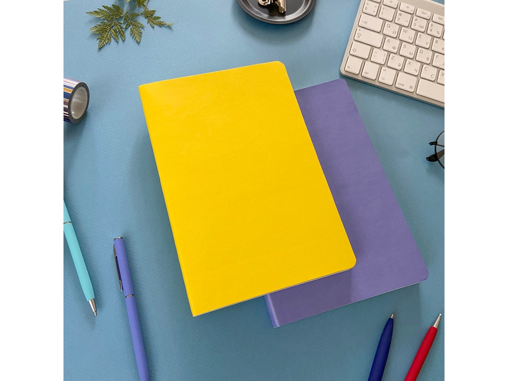 Ежедневник А5 недатированный Megapolis Velvet Flex, желтый