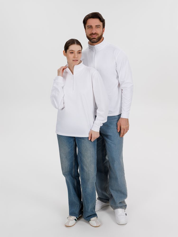 Свитшот на молнии из бифлекса Morfiss, белый, размер XL/XXL