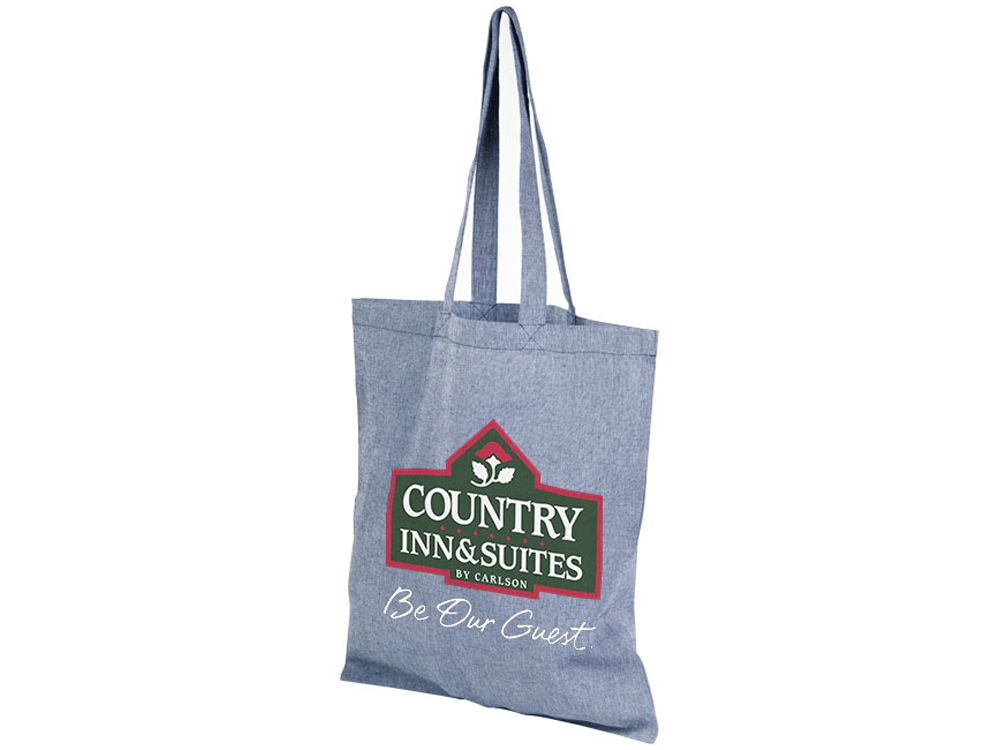 Сумка-тоут Pheebs из переработанного хлопка 150 г/м2, синий меланж