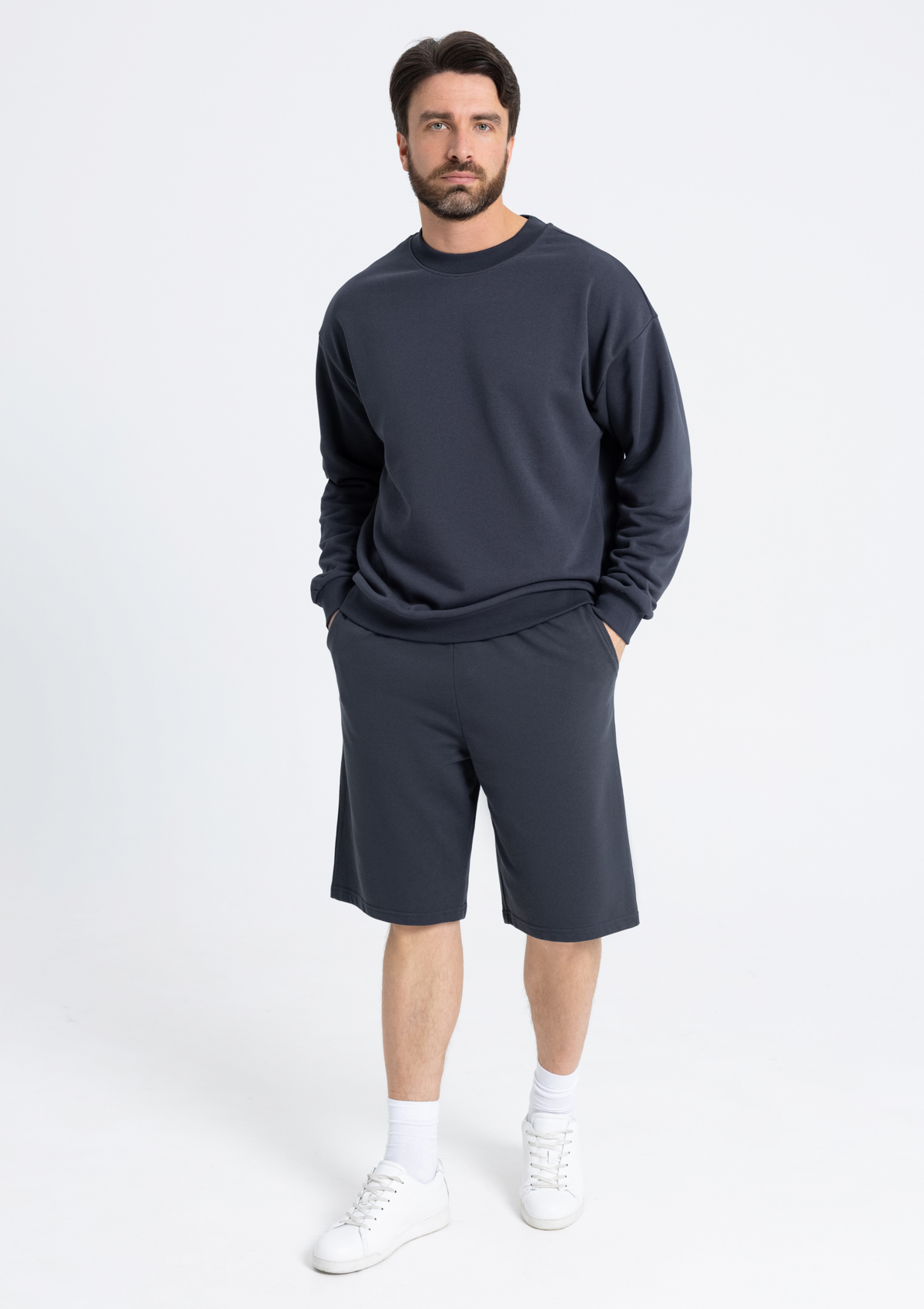 Шорты унисекс STAN футер, 260, 98, Графит,  (101)  (56/XXXL)