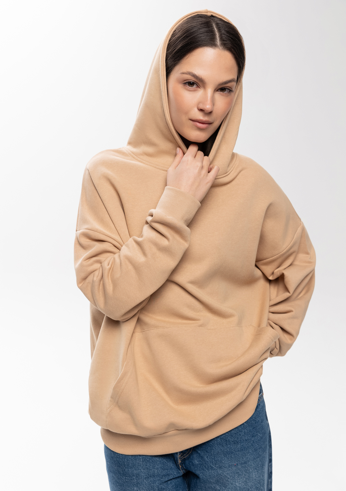 Худи унисекс STAN оверсайз футер без начёса 350, 66, Бежевый,  (54/1)  (44/XS)