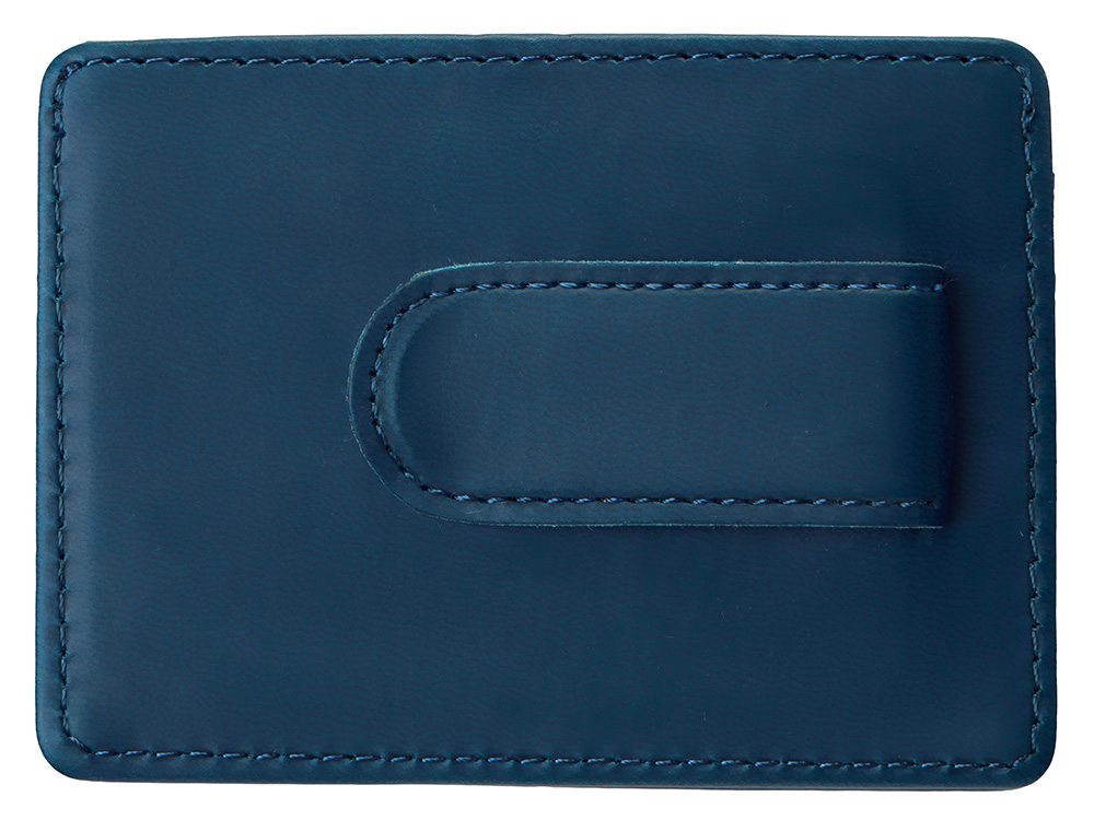 Картхолдер для двух карт и наличных денег с зажимом Crave, темно-синий