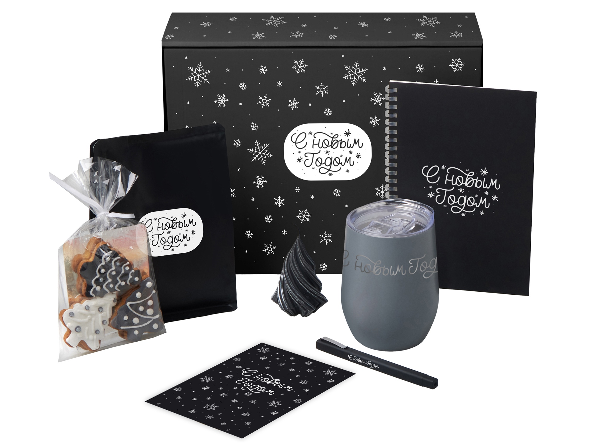 Подарочный набор Re:Start с термокружкой, кофе и блокнотом с логотипом  | Print Logo