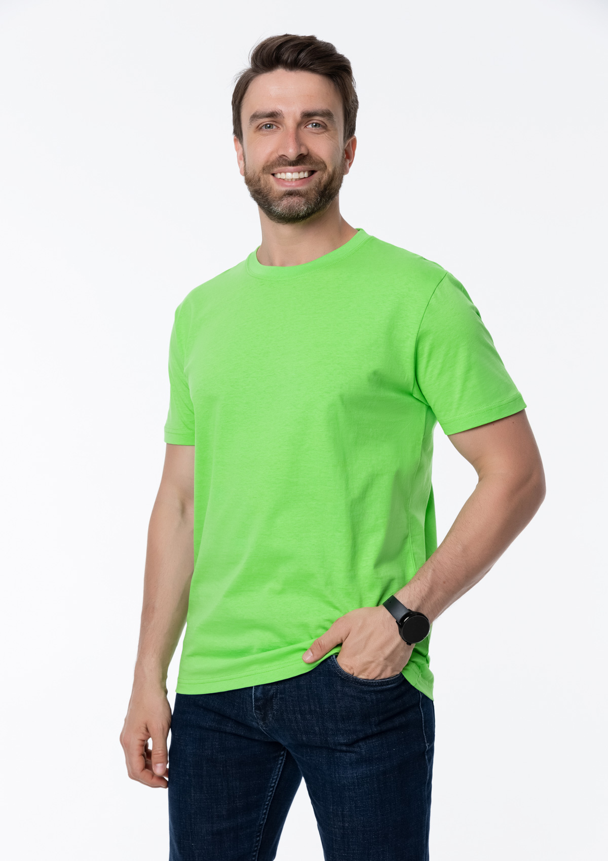 Футболка унисекс STAN, хлопок 150, 51, Ярко-зелёный,  (26)  (44/XS)