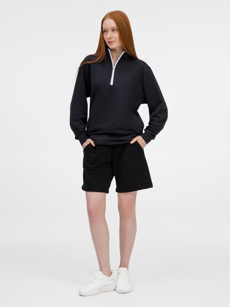 Свитшот на молнии из бифлекса Morfiss, черный, размер XS/S