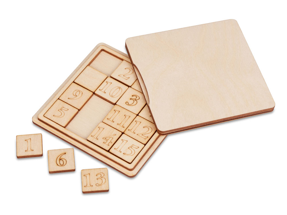 Деревянная головоломка Пятнашки с логотипом  | Print Logo