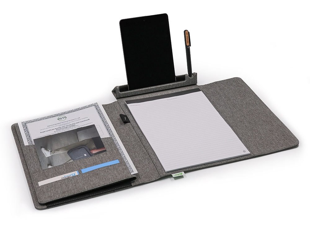 Портфолио А4 из RPET NotyFolio Eco с отделением для ноутбука 13 с логотипом Brand Charger | Print Logo