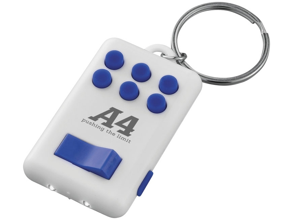 Брелок-фонарик Flip&Click, белый/ярко-синий