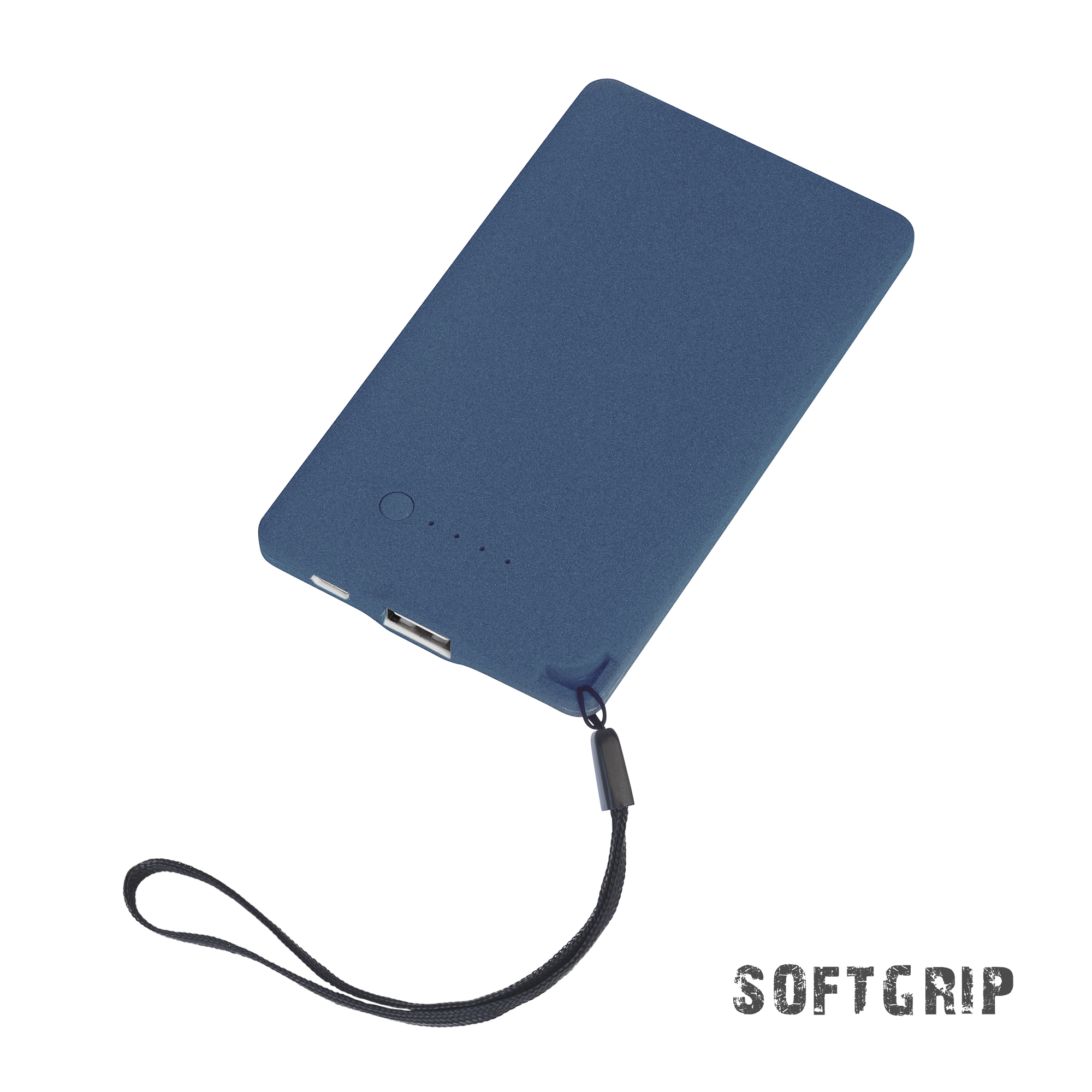 Зарядное устройство "Камень" с покрытием soft grip, 4000 mAh в подарочной коробке, темно-синий