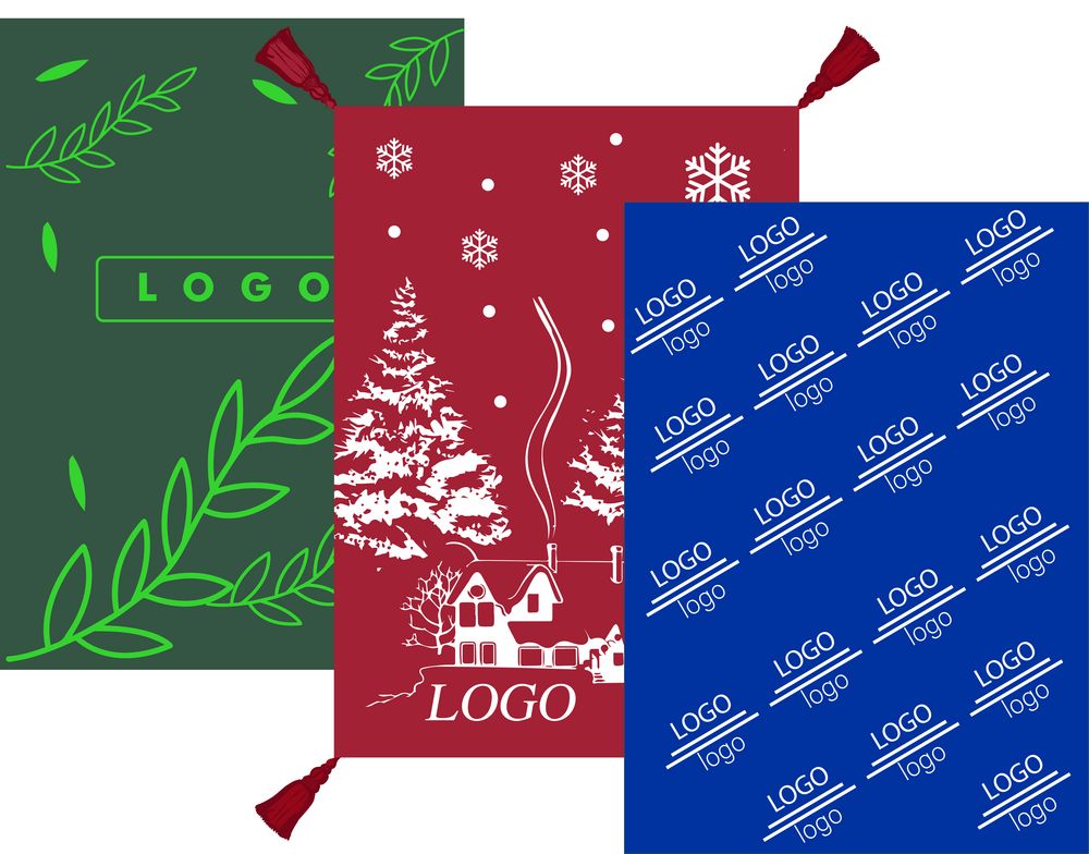 Плед на заказ Tricksy Net, 2 цвета, М с логотипом  | Print Logo