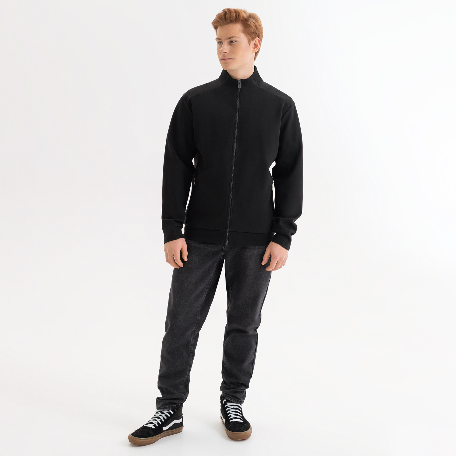 Толстовка на молнии Астин (Astin) черная, размер XXXL