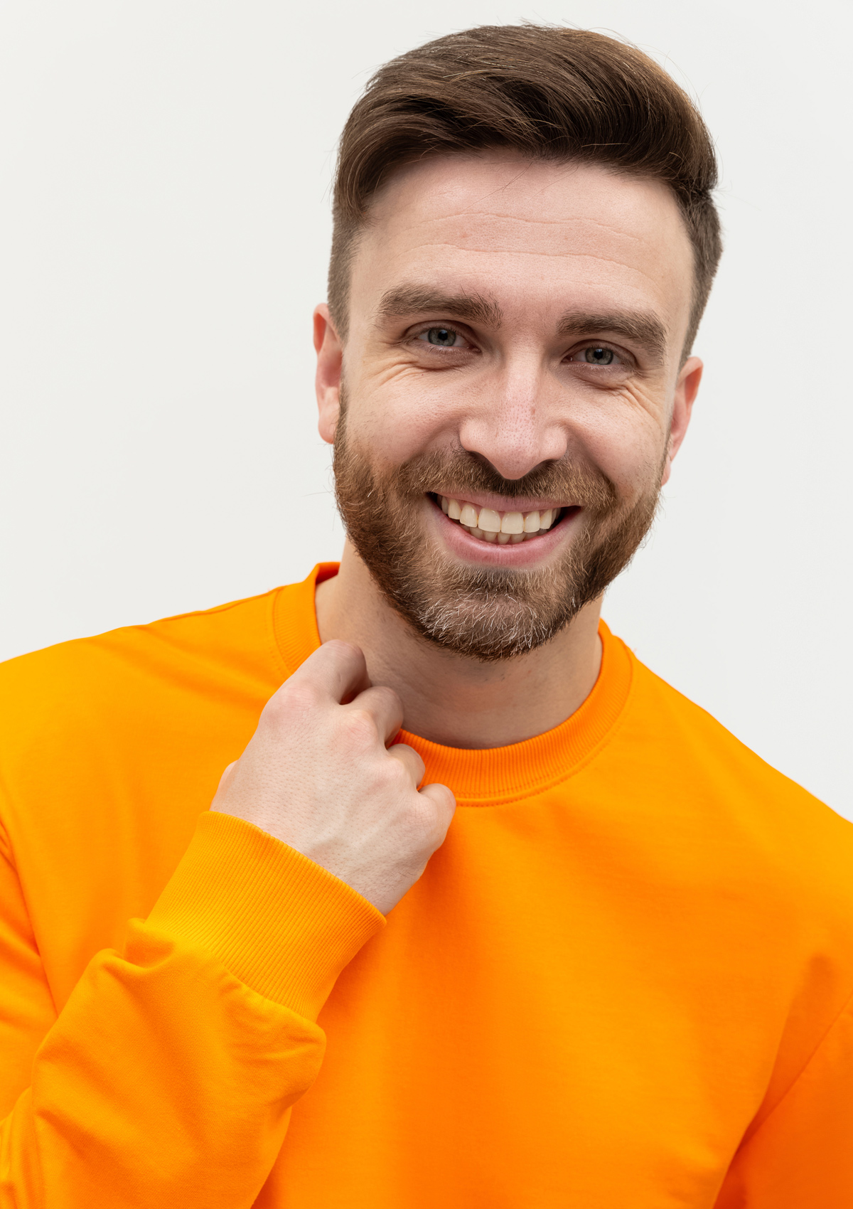 Свитшот унисекс STAN футер без начёса, 260, 63, Оранжевый,  (28/1)  (48/M)