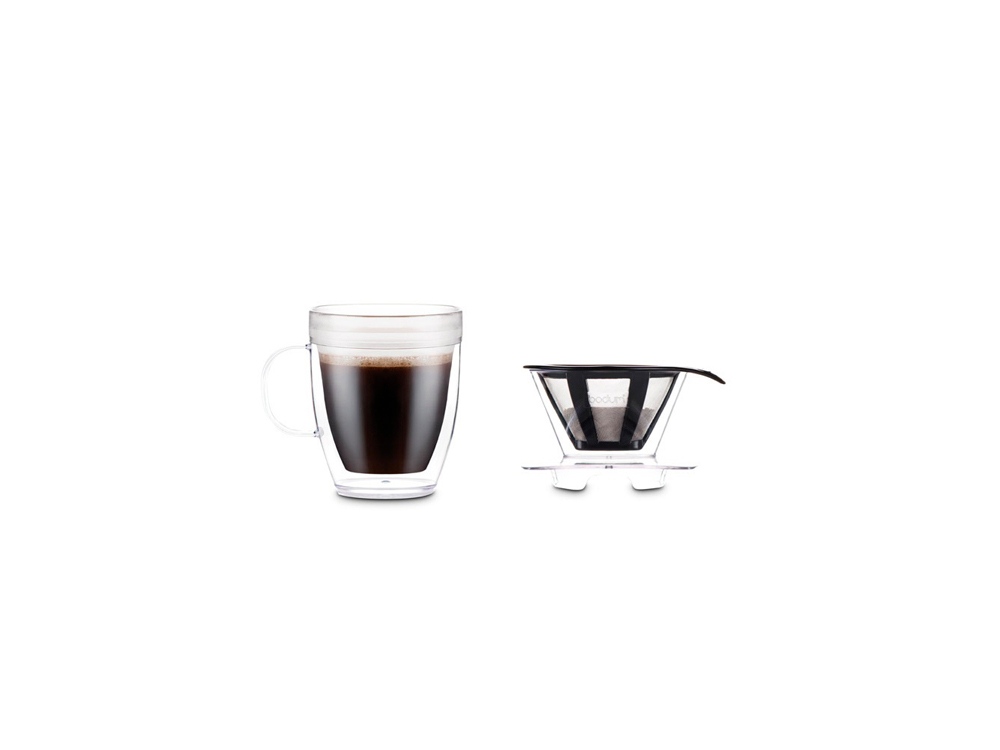 POUR OVER. Coffe filter and isothermal mug, прозрачный
