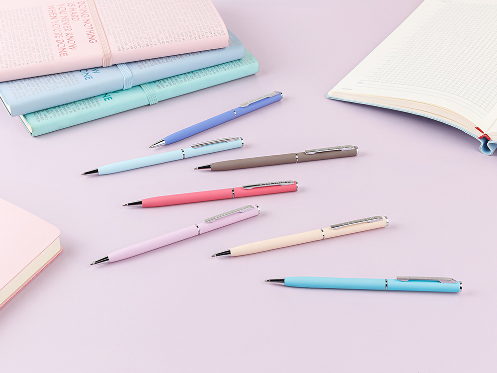 Ручка шариковая автоматическая BrunoVisconti® PALERMO цвет корпуса красный коралловый, soft-touch, 0.7 мм