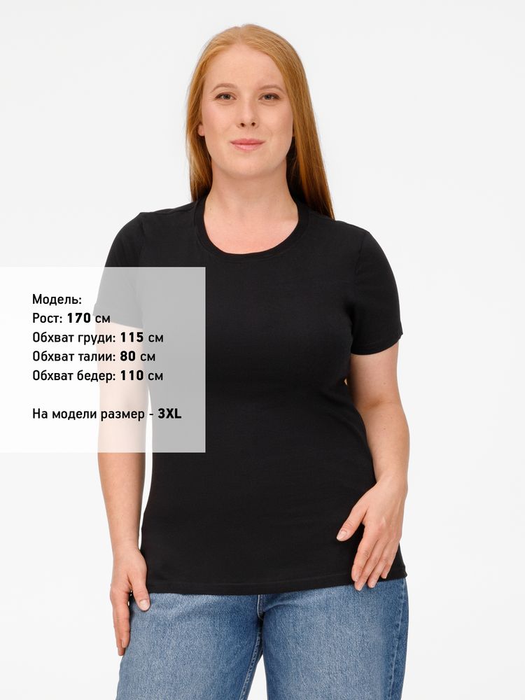 Футболка женская T-bolka Lady, черная, размер S