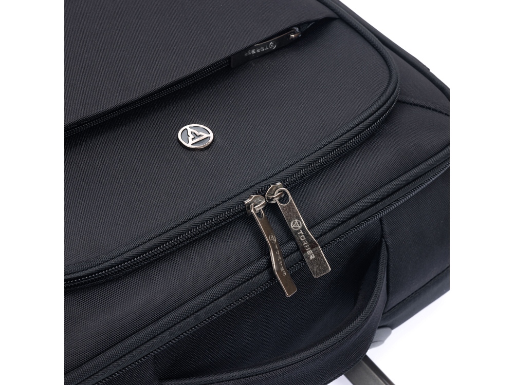 Чемодан TORBER БРОСНО, чёрный, нейлон 600D, 48 х 30 х 78 см, 85 л