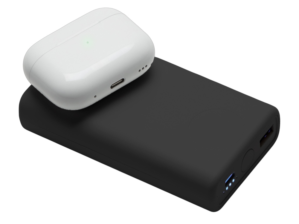 Внешний беспроводной аккумулятор 2-в-1 с функцией зарядки Apple Watch, QC/PD AtomIQ, 10000 мАч, черный