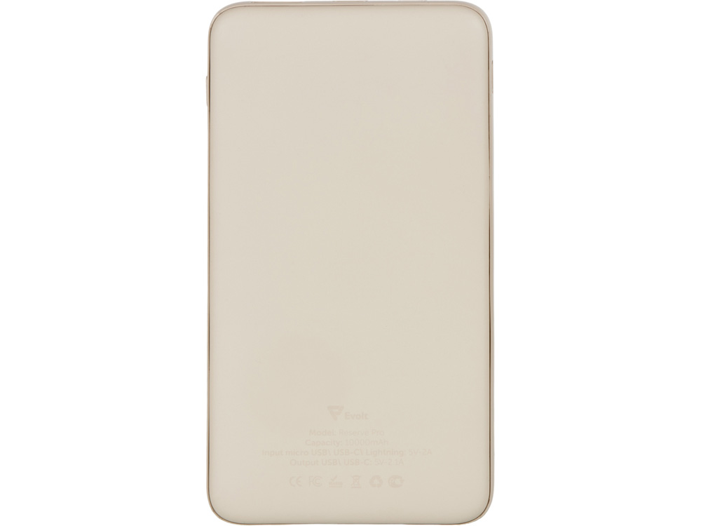 Внешний аккумулятор Reserve Pro, 10 000 mah, бежевый