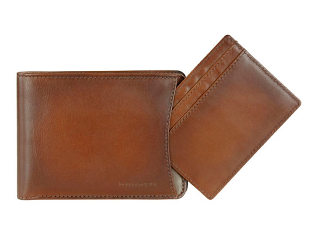 Портмоне BUGATTI ДОМ | DOMUS, с RFID защитой, коньячный цвет, натуральная воловья кожа, 12,5х2х9 см