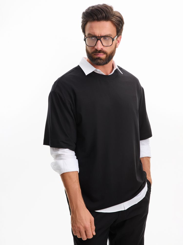 Футболка оверсайз унисекс Lavinia, черная, размер M/L