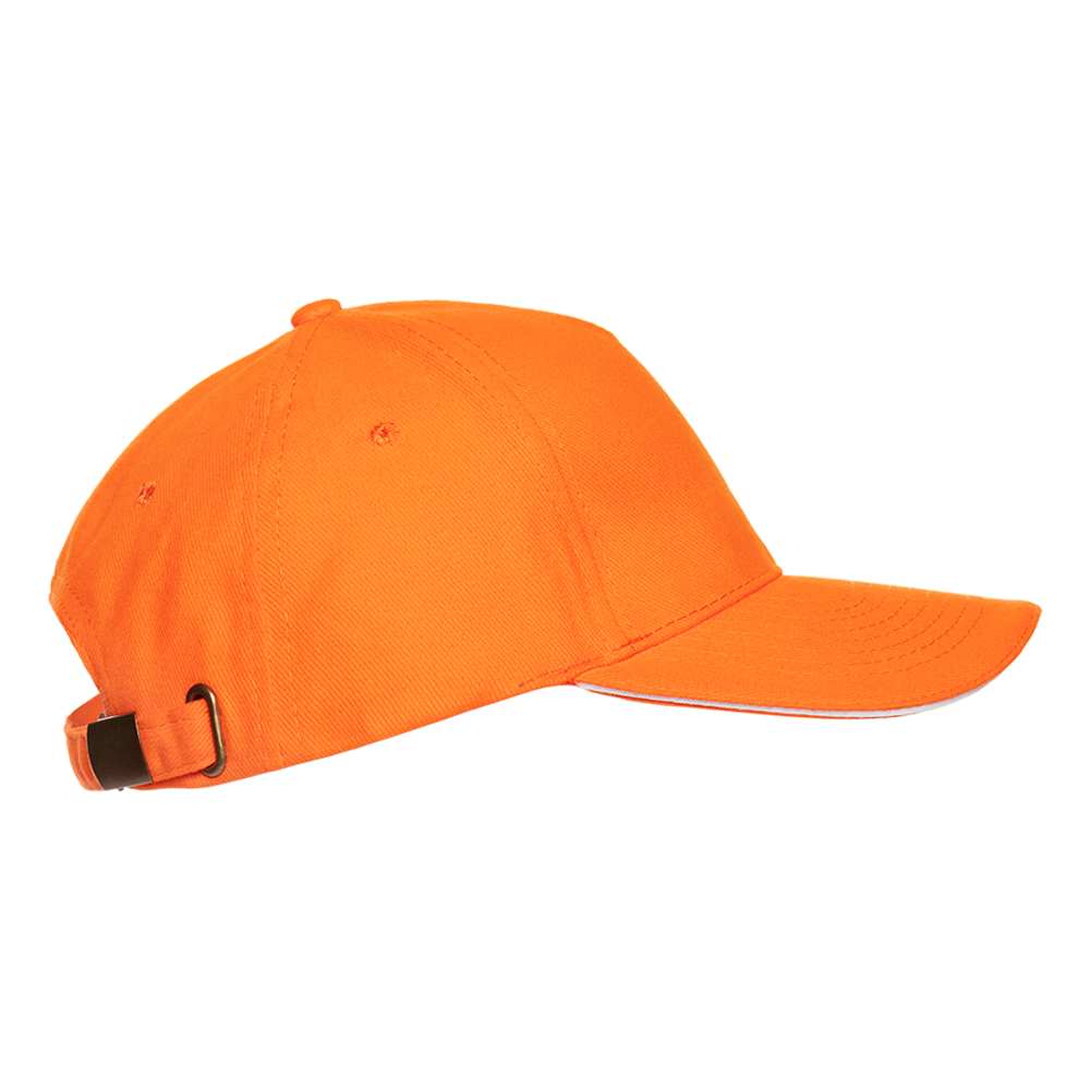 Бейсболка с кантом STAN 5 клиньев хлопок 280, 11K, Оранжевый,  (28/1)  (56-58/ONE SIZE)