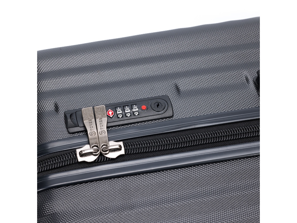 Чемодан TORBER ЛАМА, чёрный, ABS-пластик, 49 х 29,5 х 77 см, 92 л