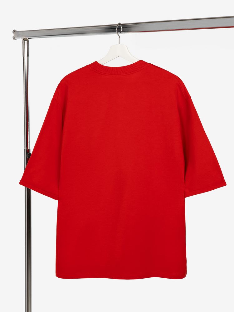 Футболка оверсайз унисекс Kosmos 2.0, красная, размер XS/S