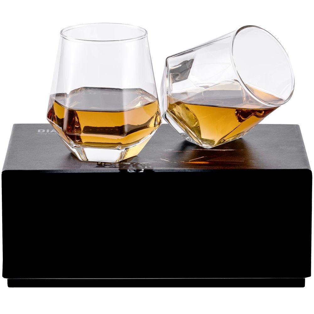 Набор из двух бокалов Diamond Cut с логотипом Molti | Print Logo