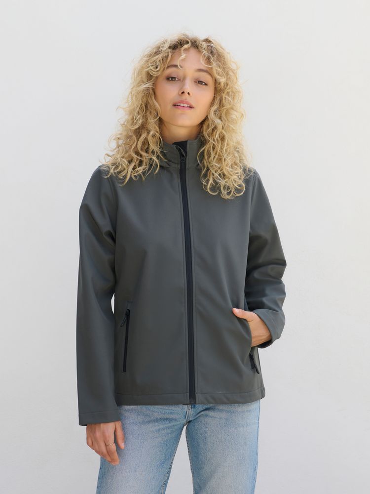 Куртка софтшелл с капюшоном женская Race Women фото на сайте Print Logo.