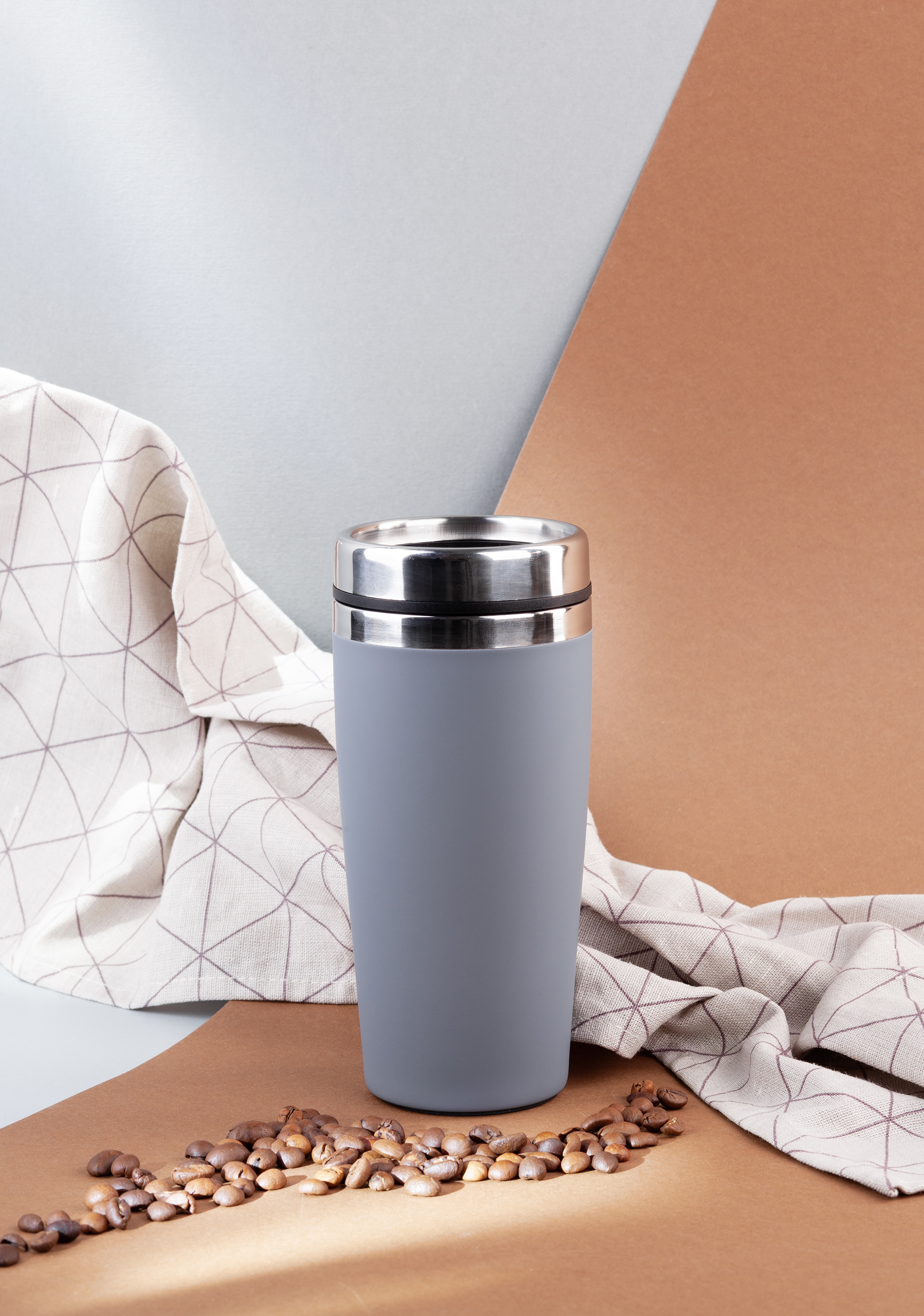 Термостакан "Эльбрус" 400 мл, покрытие soft touch, серый