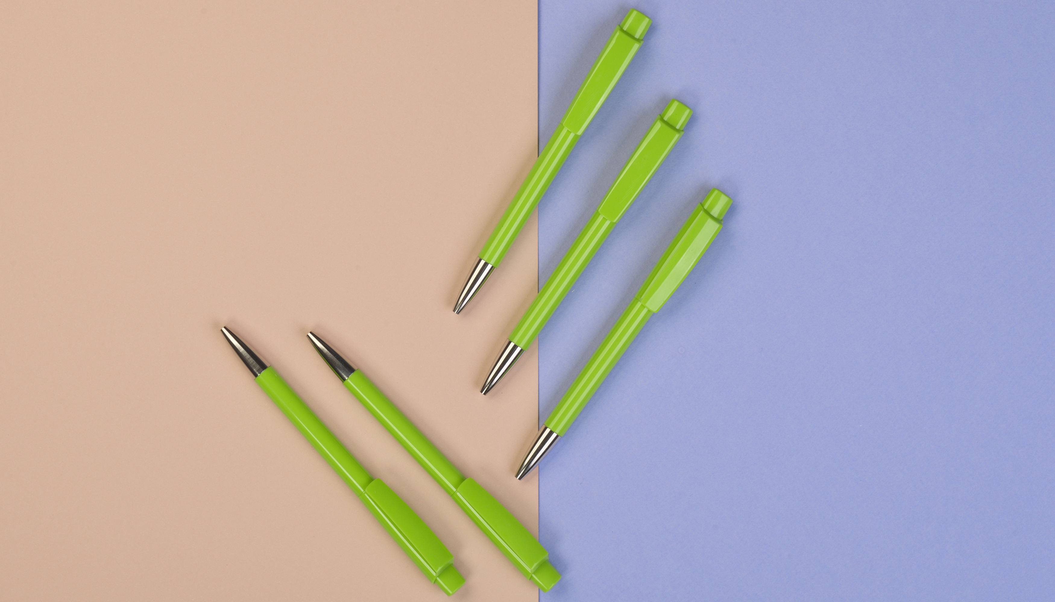 Ручка шариковая ZENO M, красный, зеленое яблоко